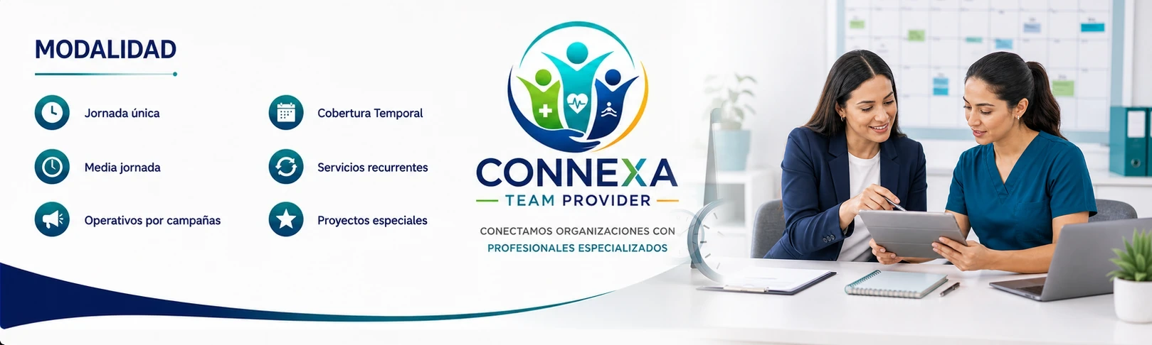 Modalidades de cobertura Connexa para jornadas, campañas, servicios recurrentes y proyectos especiales